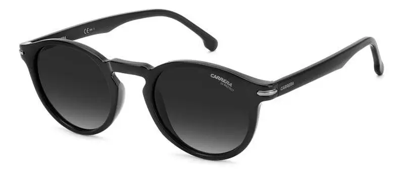 Carrera Unisex 301/S 807/9O Occhiali da sole Acetato Nero Grigio Rotonda Sfumato