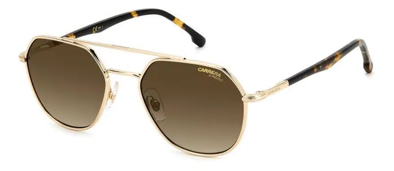 Carrera Unisex 303/S 06J/HA Occhiali da sole Metallo Oro Marrone Geometrica Normale Sfumato
