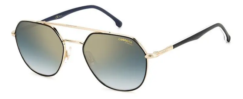 Carrera Unisex 303/S 2M2/1V Occhiali da sole Metallo Oro Blu Geometrica Normale Sfumato