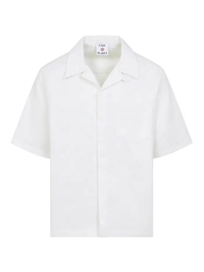 Casablanca Camicia a maniche corte con monogramma Bianco