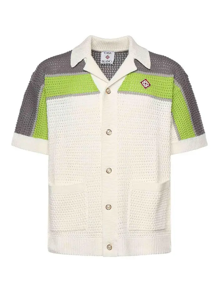 Casablanca Camicia a righe all uncinetto Bianco