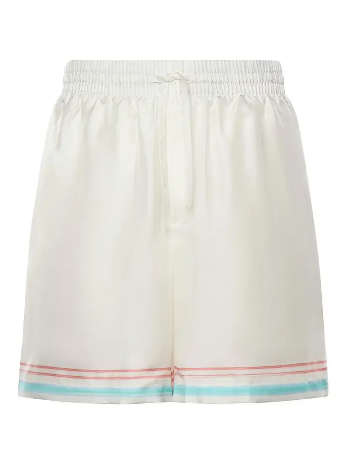 Casablanca Pantaloncini in seta Dance Joy Bianco