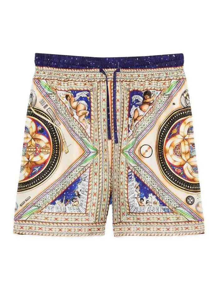 Casablanca Shorts in seta con stampa grafica all-over Multicolore