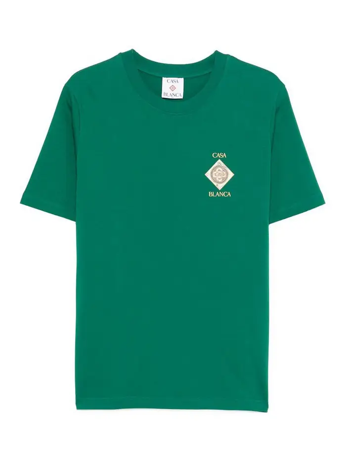 Casablanca T-shirt verde con stampa grafica