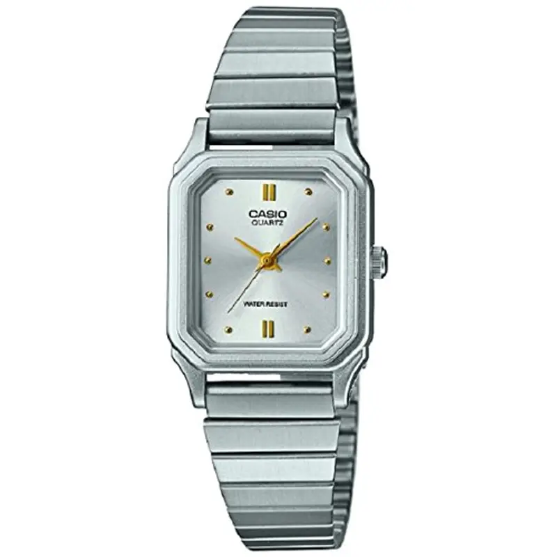 Casio Orologio Quarzo Donna, misura cassa 23.00mm con quadrante Argento Analogico e cinturino Argento in Cinturino in metallo LQ-400D-7AEF