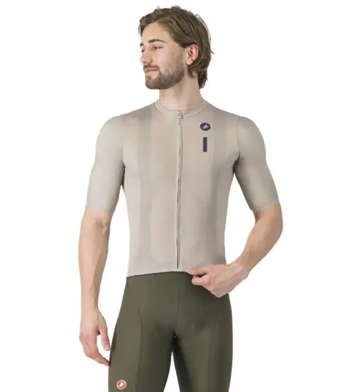 Castelli Drittone Logo Jersey - maglia ciclismo - uomo Beige