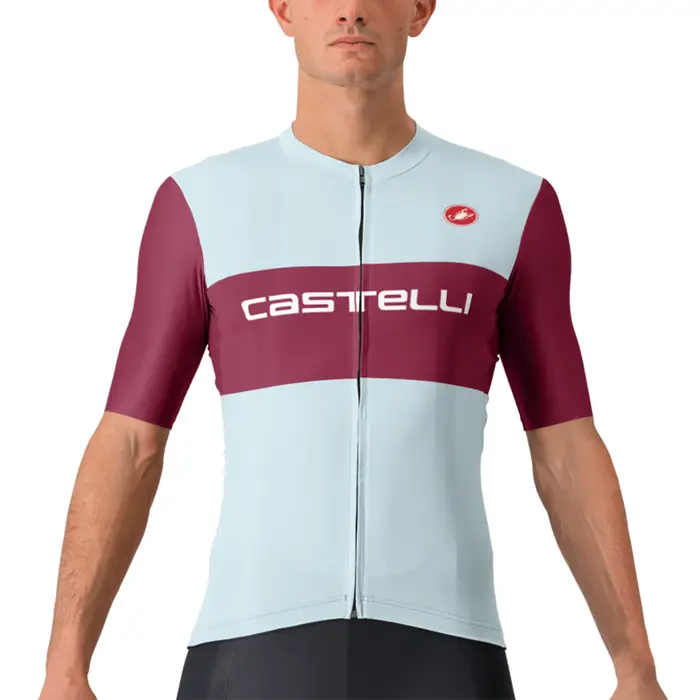 Castelli Maglia Fan Block Signature Collection Celeste