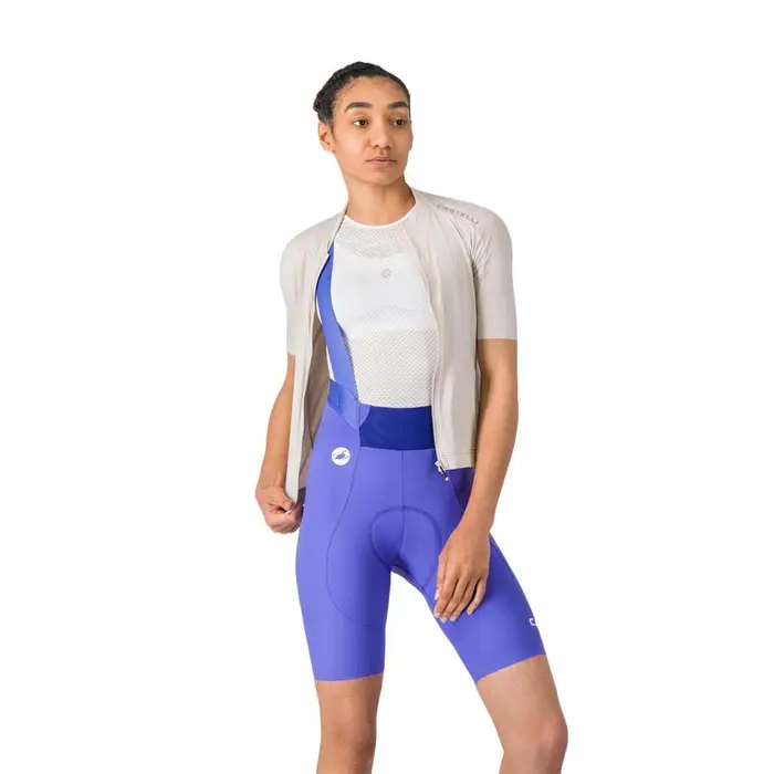 Castelli Pantaloncini con bretelle donna Espresso 2 Lillà