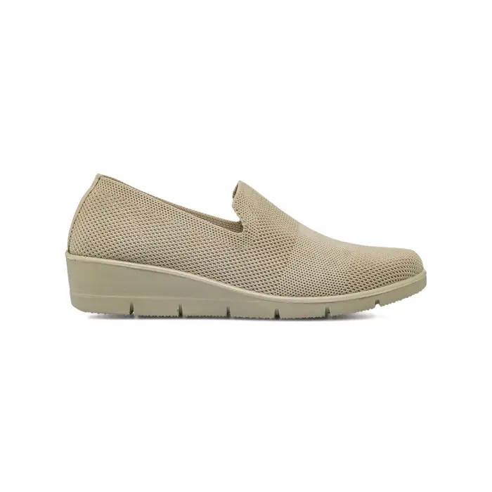 CASUAL COMFORT Mocassini beige da donna in tessuto