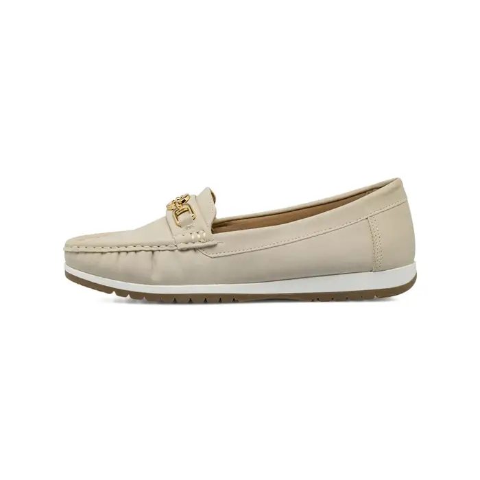 CASUAL COMFORT Mocassini beige comfort da donna con morsetto metallico
