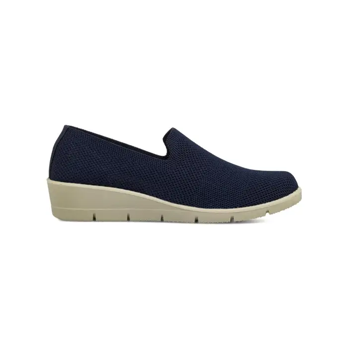 CASUAL COMFORT Mocassini blu da donna in tessuto