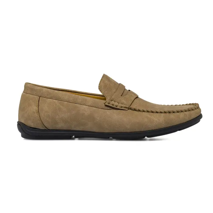 CASUAL COMFORT Mocassini comfort beige da uomo con effetto scamosciato
