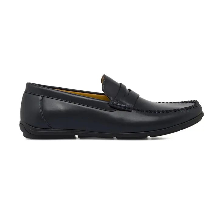 CASUAL COMFORT Mocassini comfort blu da uomo con mascherina e cuciture