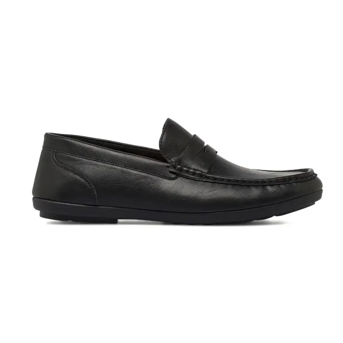 CASUAL COMFORT Mocassini comfort neri da uomo con dettaglio mascherina