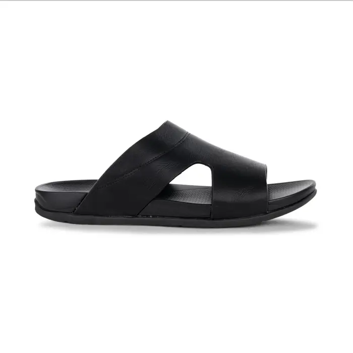CASUAL COMFORT Sandali a fascia neri da uomo con plantare anatomico comfort