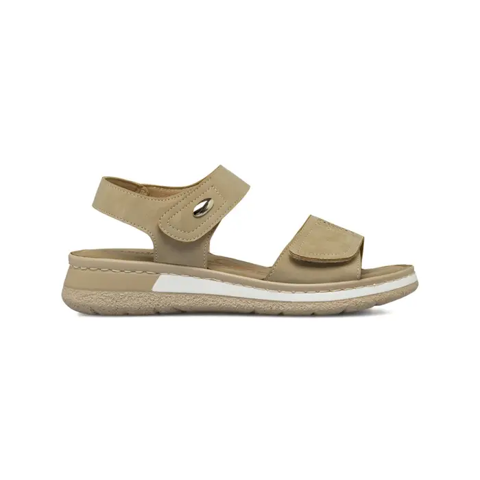 CASUAL COMFORT Sandali comfort beige da donna con fasce a strappo e decori laserati