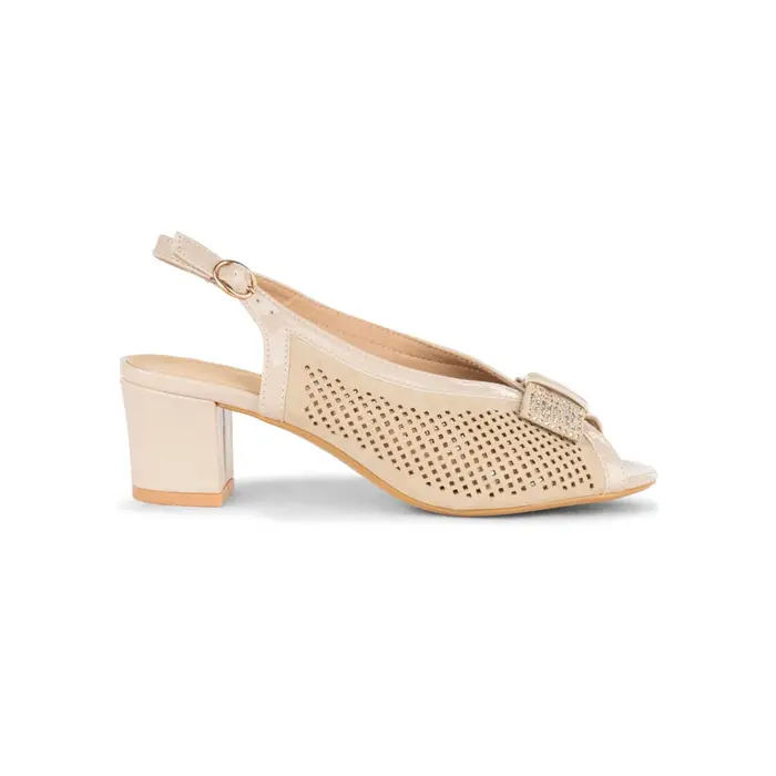 CASUAL COMFORT Sandali comfort beige da donna con tacco 6 cm