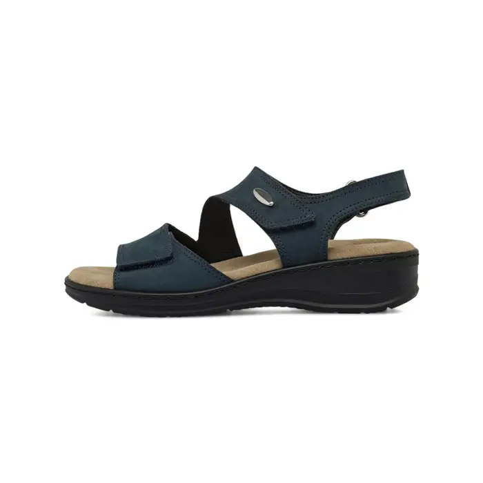 CASUAL COMFORT Sandali comfort da donna in pelle blu effetto scamosciato
