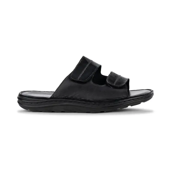 CASUAL COMFORT Sandali comfort neri da uomo in pelle con doppia fascia