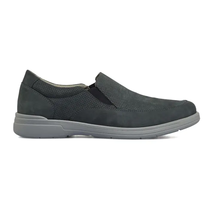 CASUAL COMFORT Scarpe comfort slip-on da uomo in pelle traforata blu scuro