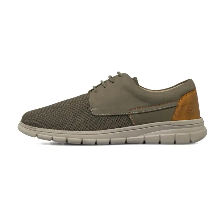 Scarpe stringate sportive grigie Casual Comfort da uomo in tessuto