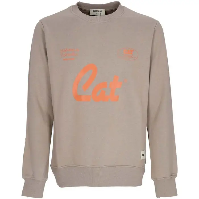 Caterpillar Felpe Felpa Leggera Girocollo Uomo Open House Crewneck Chateau Grey Multicolore