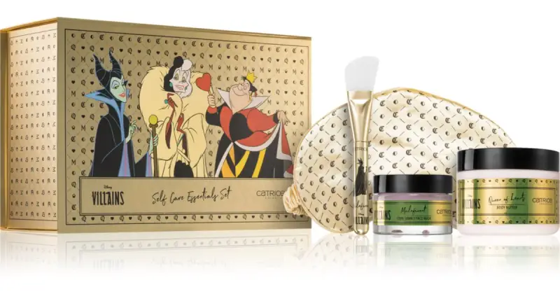 Catrice Disney Villains Self Care Essentials Set confezione regalo per viso e corpo maschera viso 50 ml + burro corpo 250 ml + applicatore +