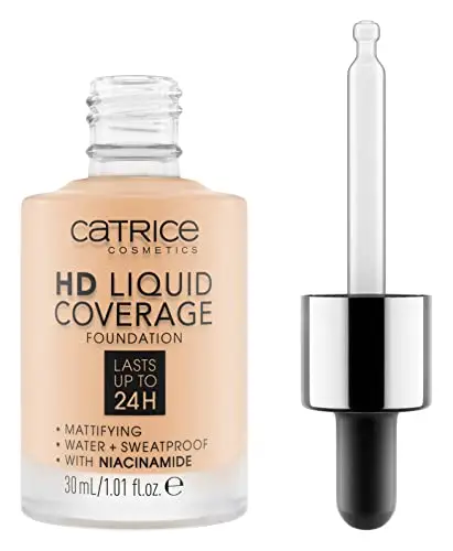 CATRICE HD Liquid Coverage - Fondotinta n. 005, effetto nude, a lunga durata, opacizzante, per pelli con impurità
