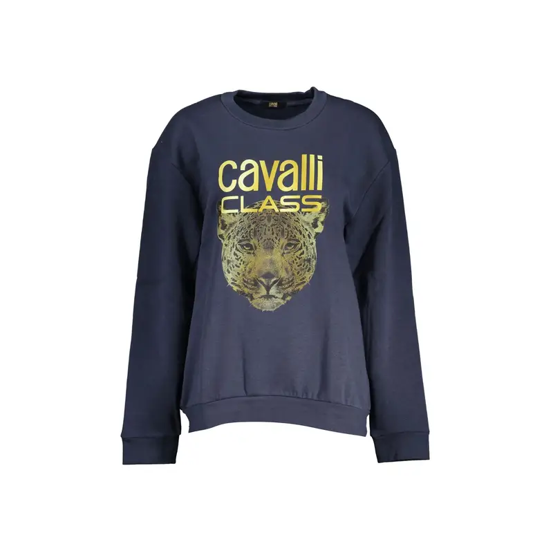 Cavalli Class Felpa Donna Blu Girocollo con Logo