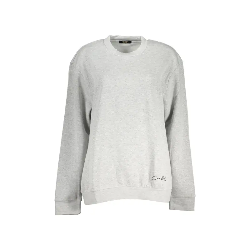 Cavalli Class Felpa Donna Grigia Girocollo con Logo Ricamato Grigio