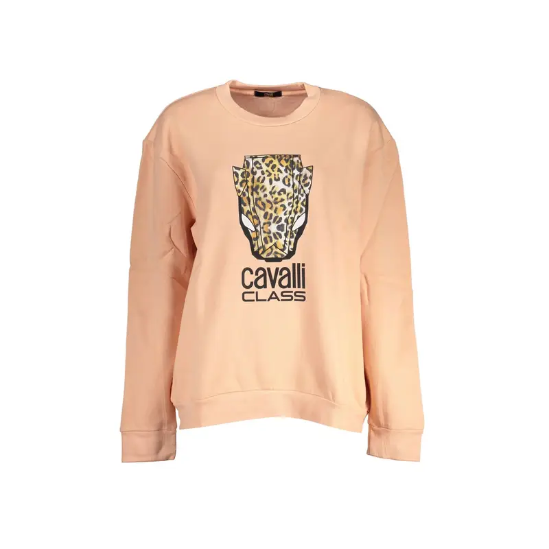 Cavalli Class Felpa Donna Rosa Girocollo con Logo