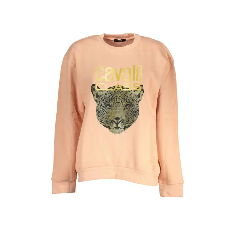 Cavalli Class Felpa Donna Rosa Girocollo con Logo