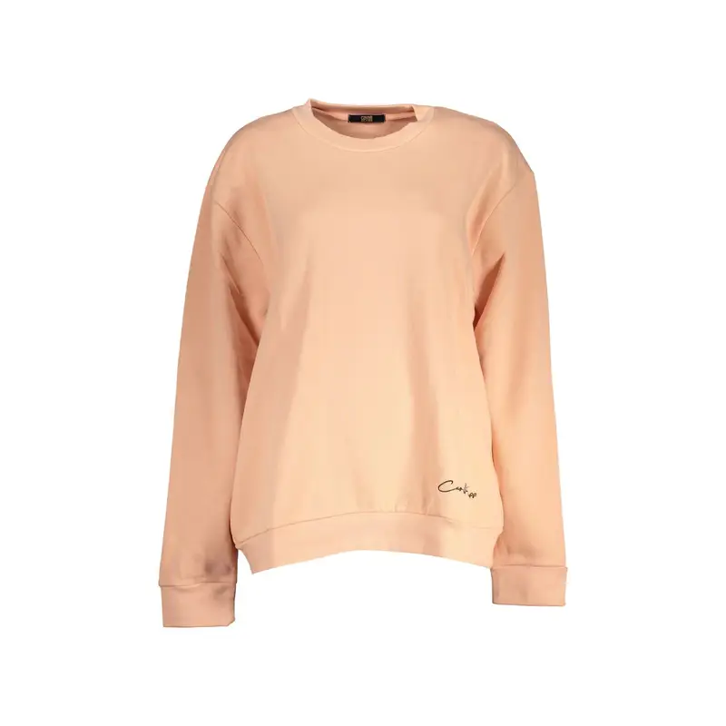 Cavalli Class Felpa Donna Rosa Girocollo con Logo Ricamato