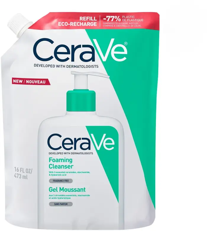 Cerave Detergente Viso Ricarica Gel Schiuma Viso E Collo Pelle Normale Grassa 473 ml