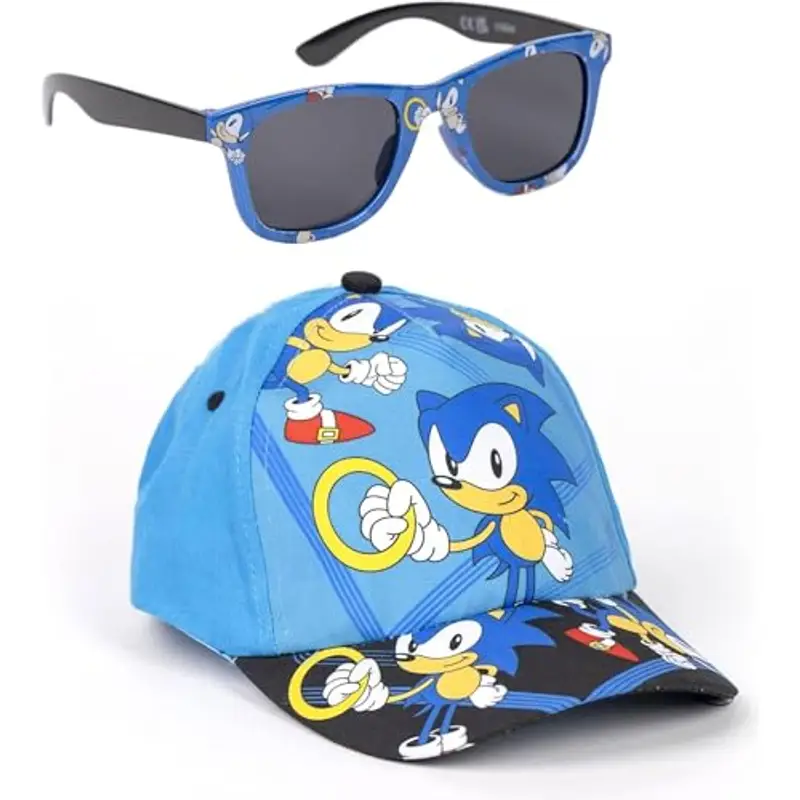 CERDÁ LIFE'S LITTLE MOMENTS Cappellino e Occhiali Sonic Bambini, Design Originale, Regolabili e Leggeri, Ideali per