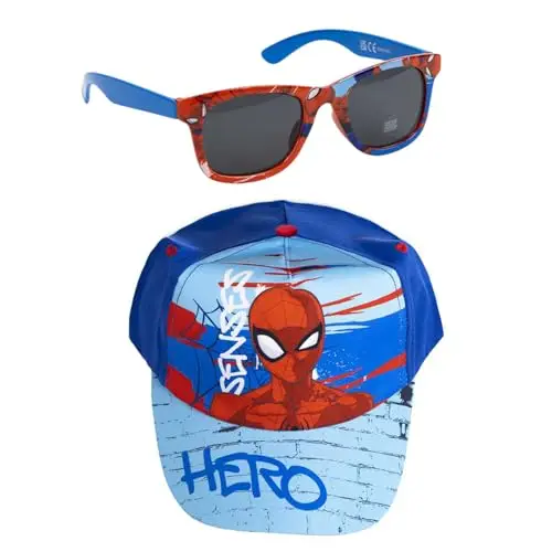 CERDÁ LIFE'S LITTLE MOMENTS Gorra Gafas De sol Sp Summer 2025 Cappellino da Baseball, Set Spiderman, Taglia Unica Unisex