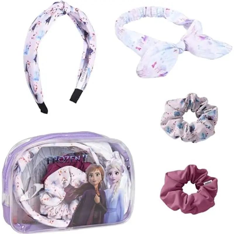 CERDÁ LIFE'S LITTLE MOMENTS Neceser Transparente con Accesorios para el Pelo de Frozen II