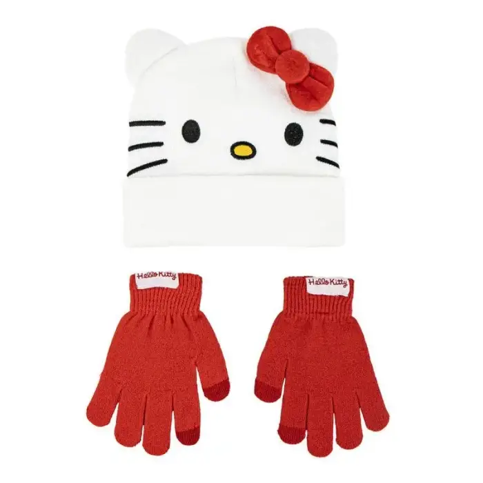 Cerda Set di berretto e guanti per bambini Hello Kitty Blanc