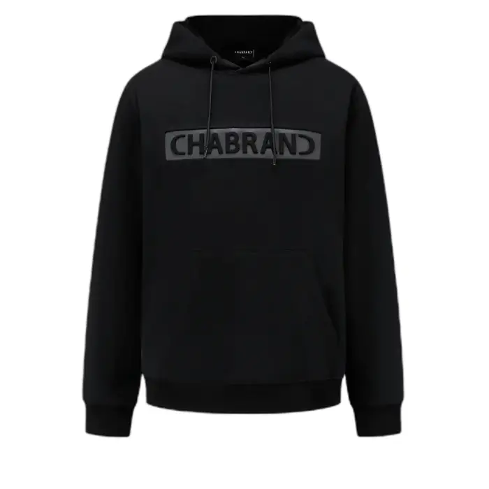 Chabrand Felpa con cappuccio logo incastonato Noir