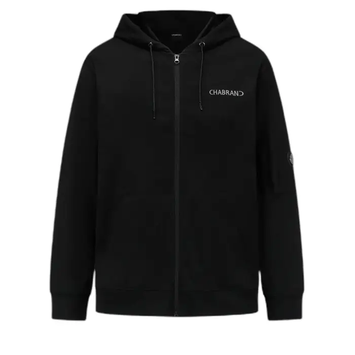 Chabrand Felpa con cappuccio zip monopiano Noir