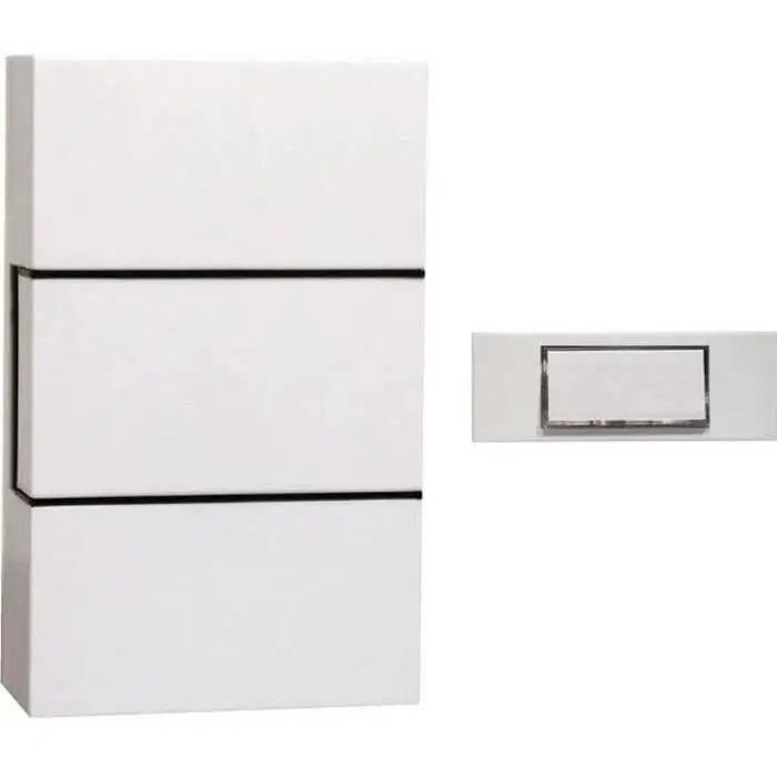 Carillon filaire CHACON - 1 mélodie - Bouton poussoir avec rétroéclairage - Blanc