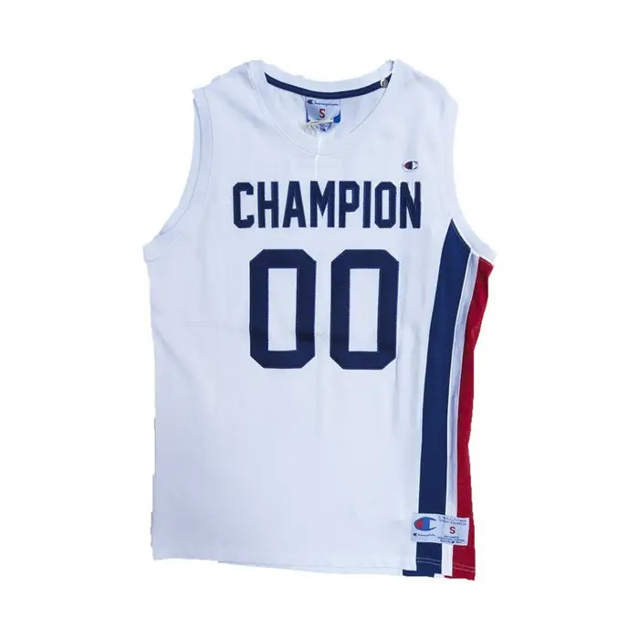 Champion Canotta Tipo Basket Uomo Tank Top Mesh "reverse Weave" White/royal/red Unico