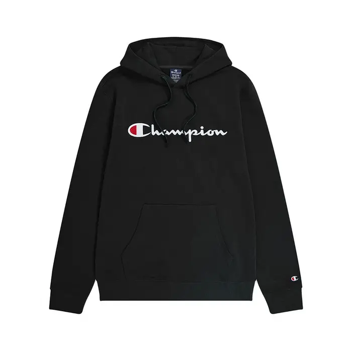 Champion Felpa Con Cappuccio Big Logo Nero Uomo