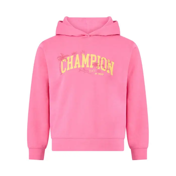 Champion Felpa Palestra Con Cappuccio Rosa Bambina