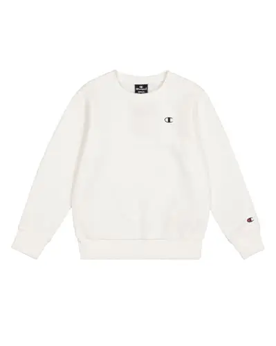 Champion Legacy Legacy Basics B - Ultralight Powerblend Fleece Crewneck Felpa, Bianco