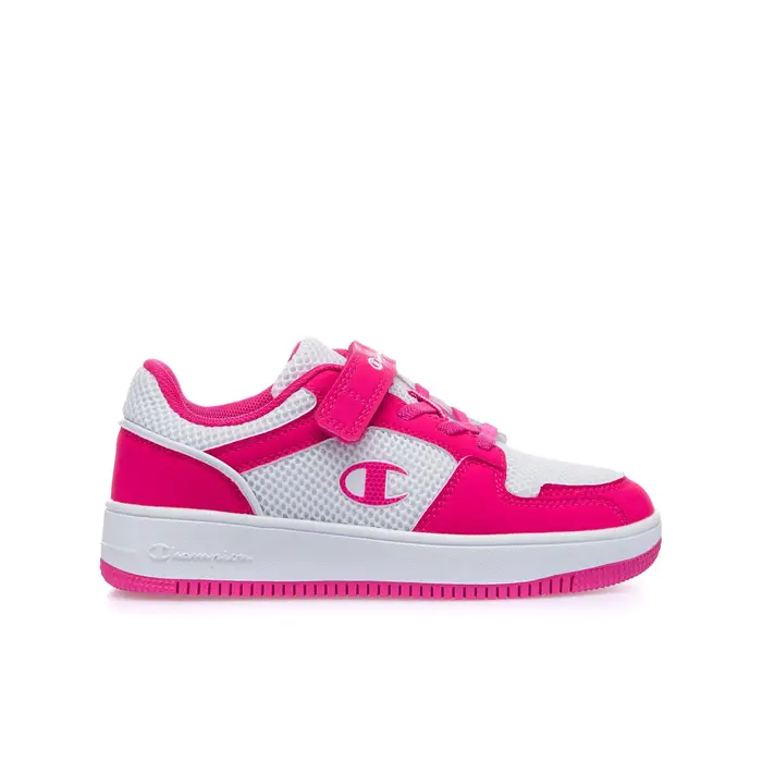 CHAMPION Sneakers basket bianche e fucsia rebound da bambina con velcro 2,5