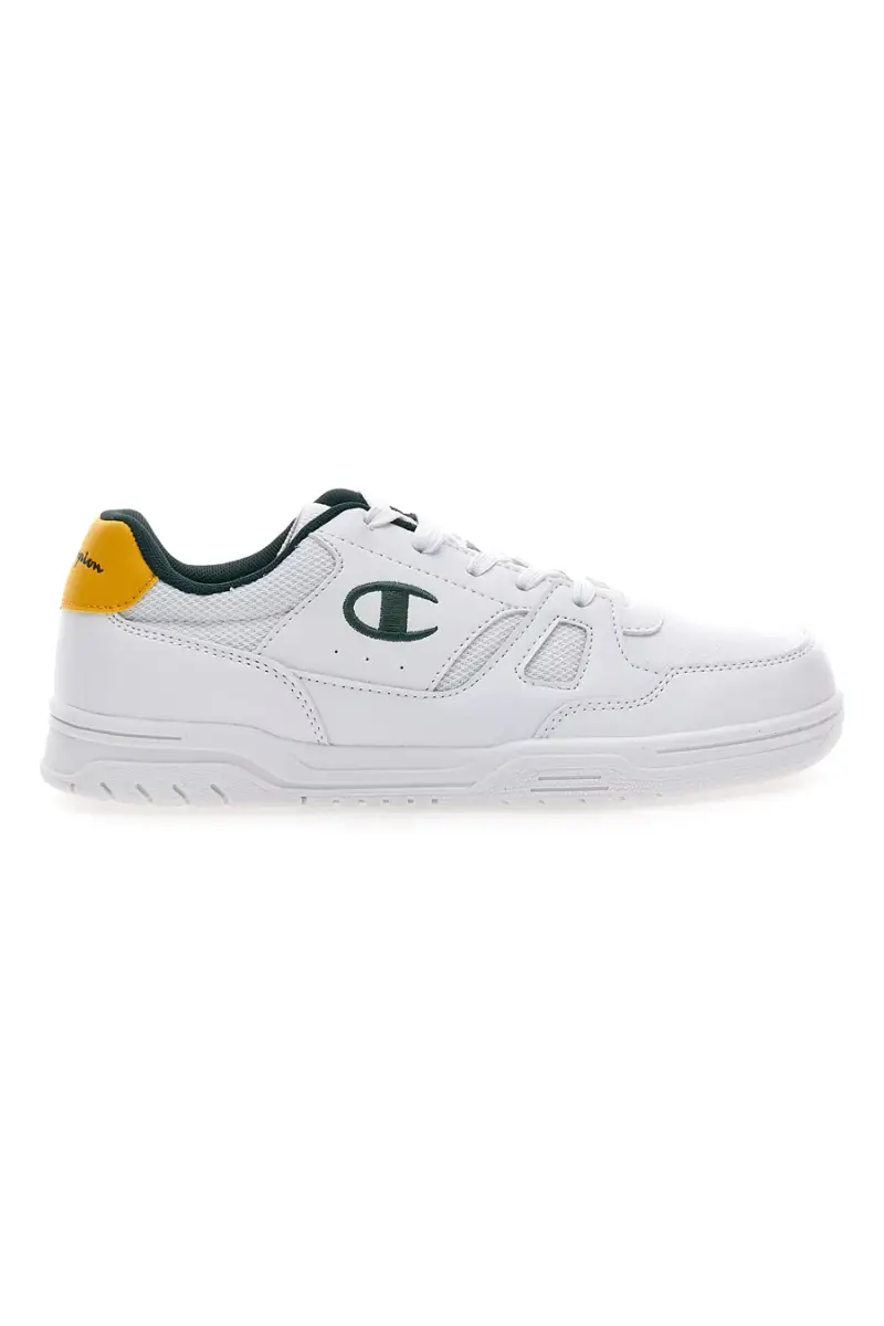CHAMPION Sneakers bianche con dettagli verde e giallo CLY 87 B GS [BIANCO]