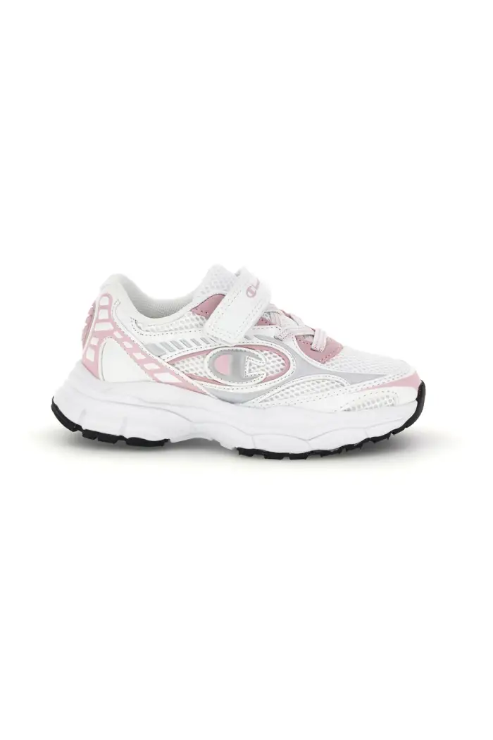 Sneakers bianche e rosa con dettagli in mesh Champion RT25 U PS [BIANCO]