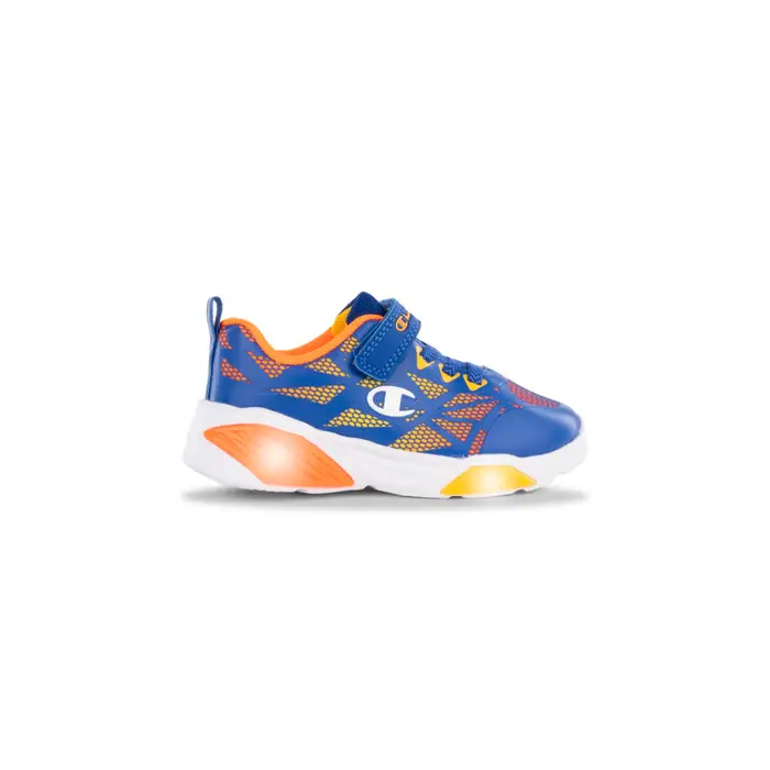 CHAMPION Sneakers running blu da bambino modello Wave con velcro e luci