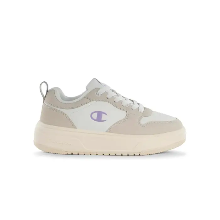 Sneakers donna beige Champion con suola platform e logo